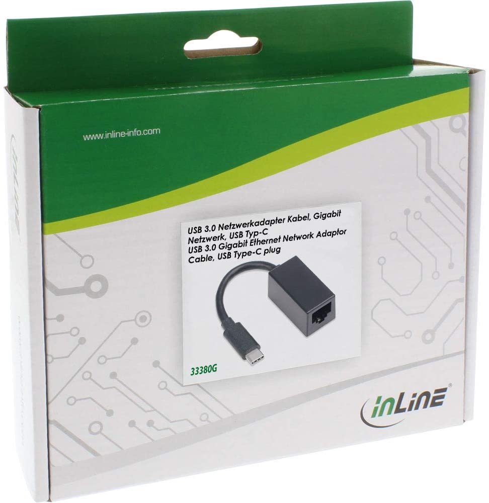 InLine 33380G USB 3.0 Network Adapter Cable, Gigabit Network, USB Type-C - Image 2