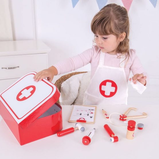 Bigjigs Toys Wooden Doctor's Kit - Pretend Play - Image 3