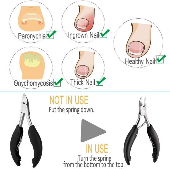 Toe Nail Clipper for Ingrown or Thick Toenails, Toenails Trimmer and Professional Podiatrist Toenail Nipper for Seniors with Surgical Stainless Steel Surper Sharp Blades Lighter Soft Handle - Image 3
