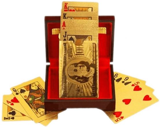 Luxurious 24K Gold Plated Playing Cards Case and Certificate With Wooden Gift Box | Make Your Magic Tricks More Luxurious & Creative Family & Friends - Image 2