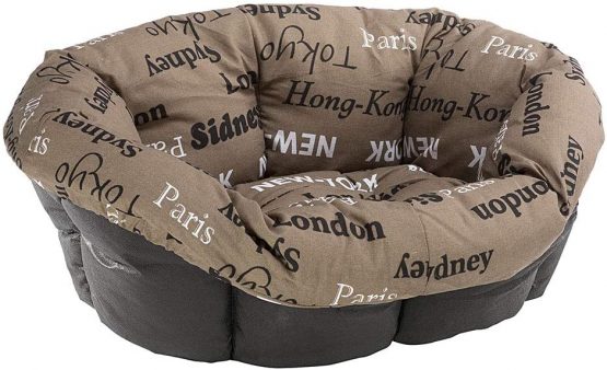 Ferplast Cushion for dog and cat bed SOFA' CUSHION 8 Padded spare cover for pet bed, Soft cotton washable, Adjustable with elastic cord, 85 x 62 x h 28,5 cm Brown