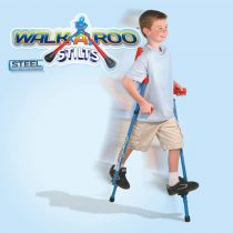 Geospace Original Walkaroo Steel Stilts by Air Kicks with Ergonomic Design for Easy Balance Walking (Blue)