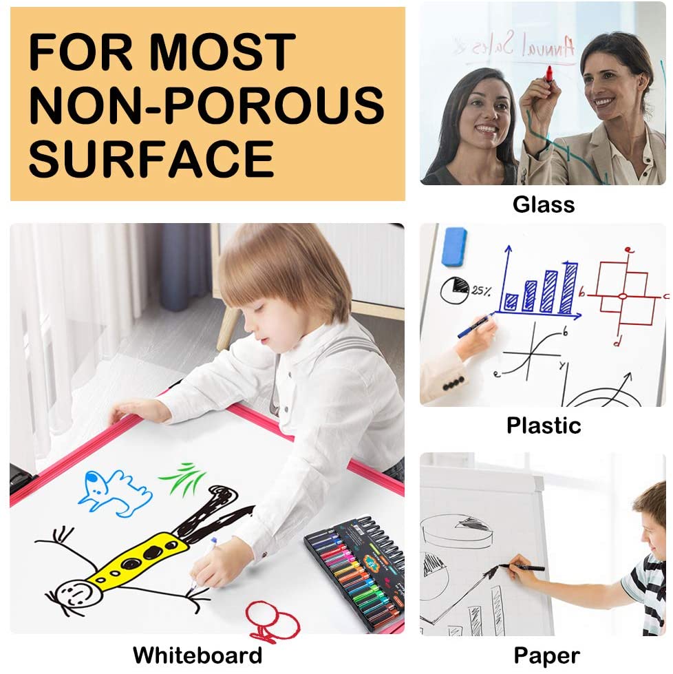 Shuttle Art Whiteboard Markers, 15 Colours Magnetic Whiteboard Pens with Eraser - Image 4