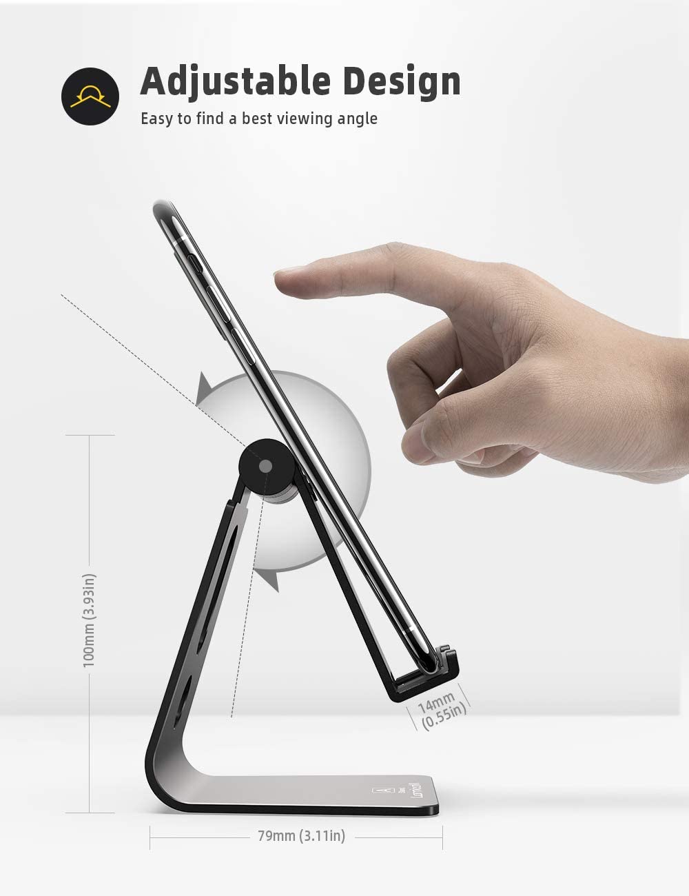 Lamicall Phone Stand, Adjustable Phone Dock, Universal Stand Holder, Compatible with iPhone 17 16 15 14 Pro Max Plus Air - Image 2