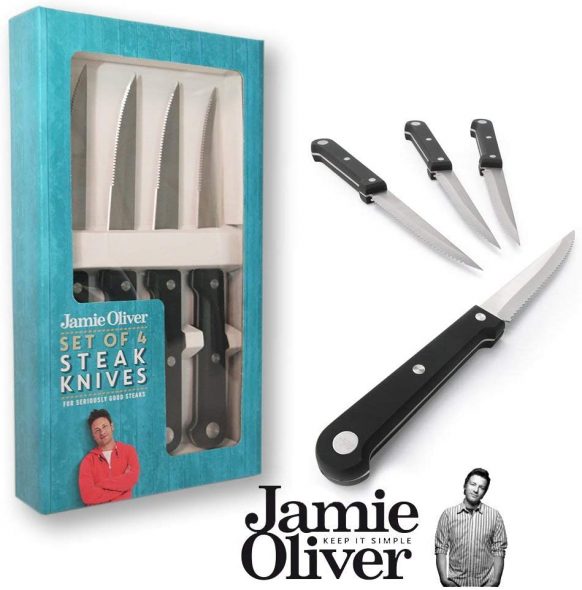 Jamie Oliver 555196 Steak Knives, Black BigaMart