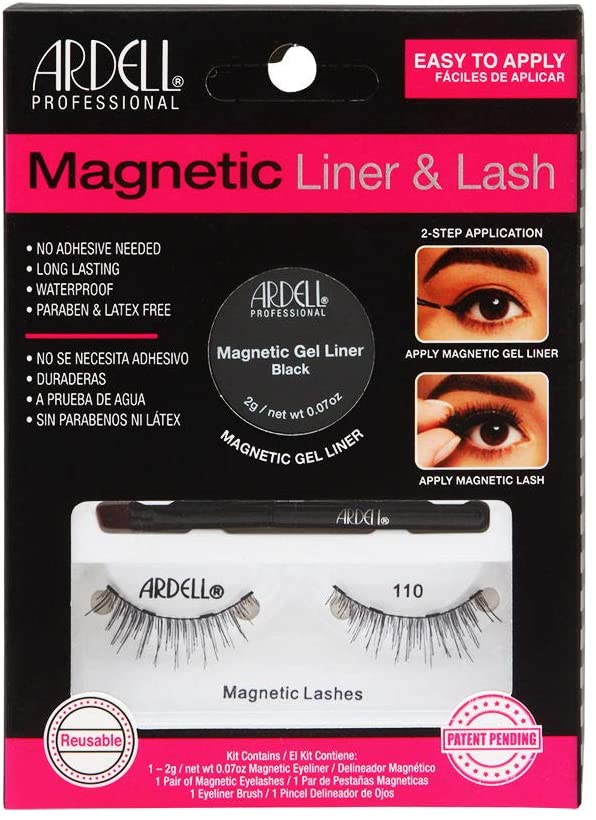 Ardell False Eyelashes Magnetic Liner & Lash Kit, 2-Step Eyelash Kit, No Adhesive Needed, Magnetic Gel Eyeliner & Lashes