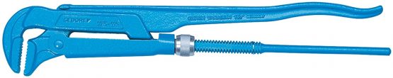 GEDORE 85° Angled pipe wrench, Clamping width 62 mm, Swedish, Self-locking, Solidly built, Flame-hardened teeth, 175 1.1/2