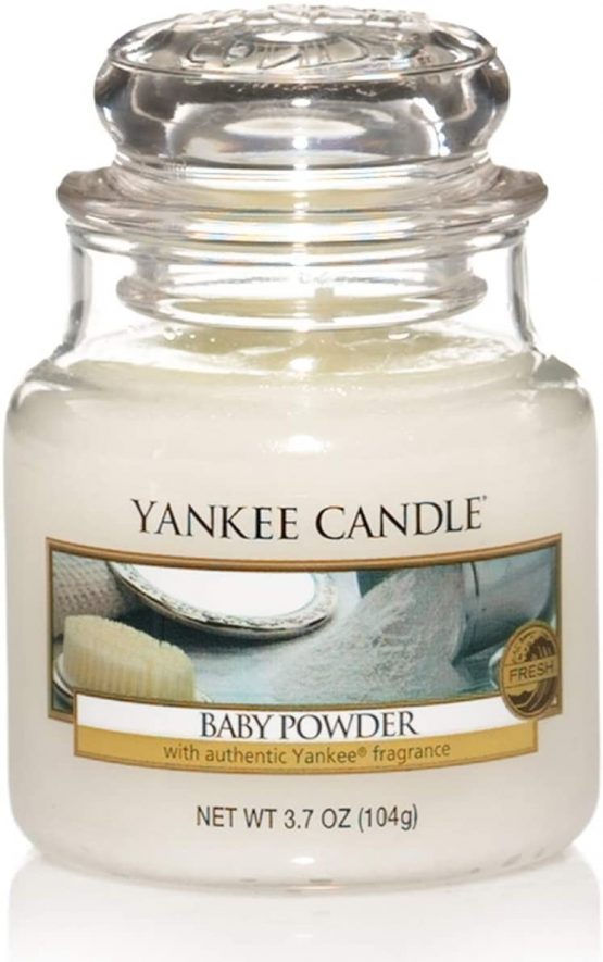 Yankee Candle Scented Candle | Baby Powder Small Jar Candle | Burn Time: Up to 30 Hours