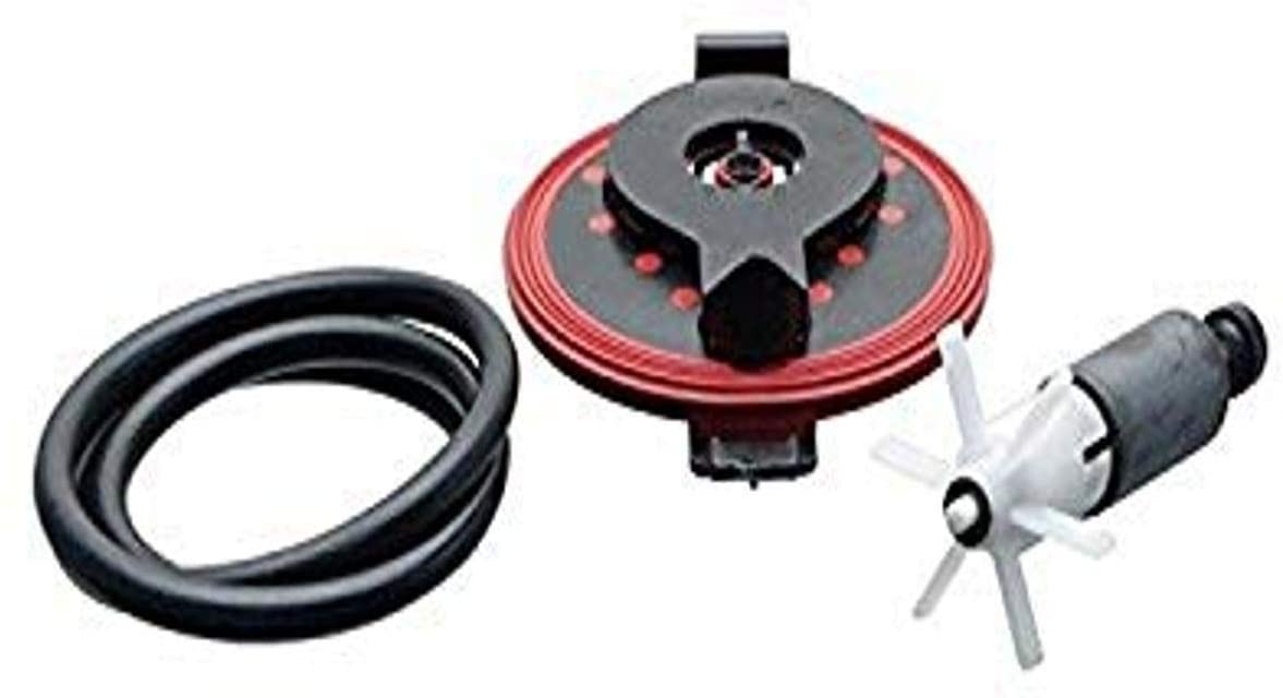 Fluval Hagen 206 motor maintenance kit consists of impeller shaft (ceramic), rubber bearing, impeller cover and filter tank seal