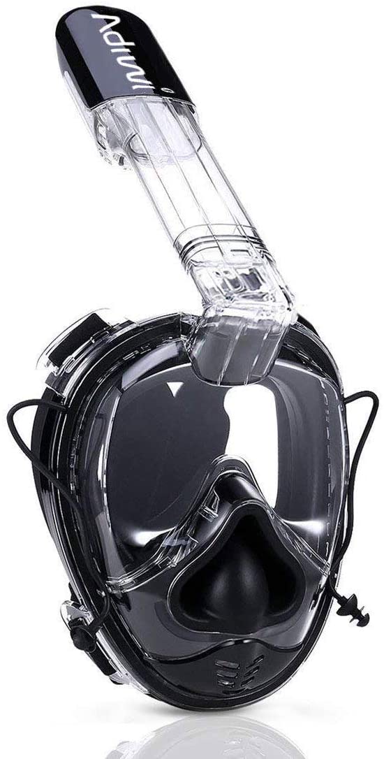 adiwi Full Face Snorkeling Mask Snorkel Diving Mask 180° View Ear Pressure Equalisation AntiFog