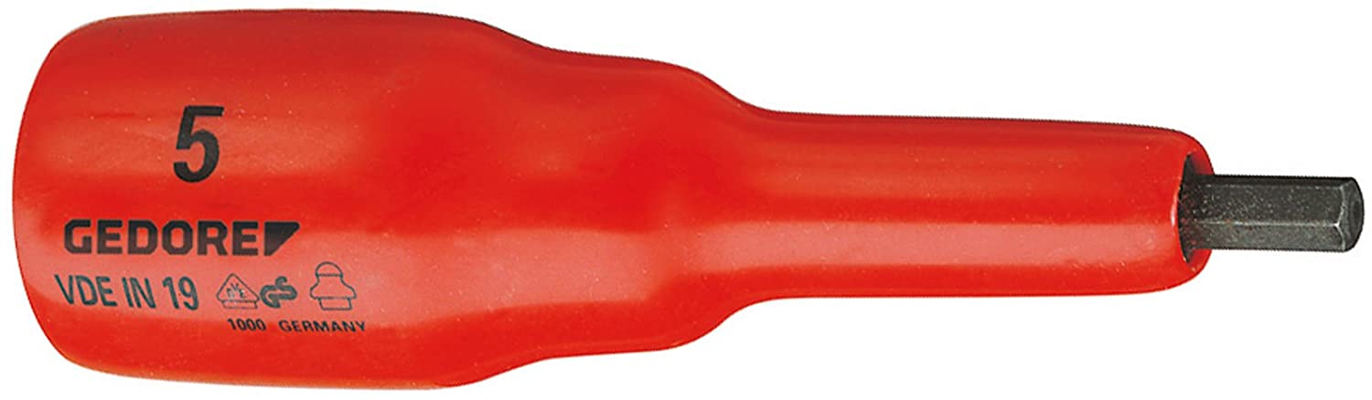 GEDORE Screwdriver Bit 1/2 Inch Inner Hexagonal 5 mm, 1 Piece, VDE in 19 5