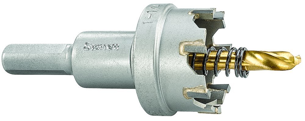 Starrett Tungsten Carbide Tipped Hole Saw, SM32 Sheet Metal Cutter With Arbor & Pilot Drill Bit