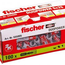 fischer 555005 DUOPOWER Wallplug, Red/Gray, 5 x 25
