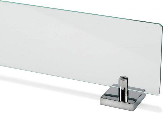 Croydex QM441441 Flexi-Fix Chester Glass Shelf, Silver, 54 x 617 x 134mm - Image 3