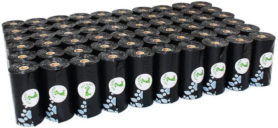 PET N PET Poo Bags USDA Certified 38% Biobased Dog Poo Bag 1080 Counts 60 Rolls 9x13 Inches Dog Poo Bag Rolls Black Colour