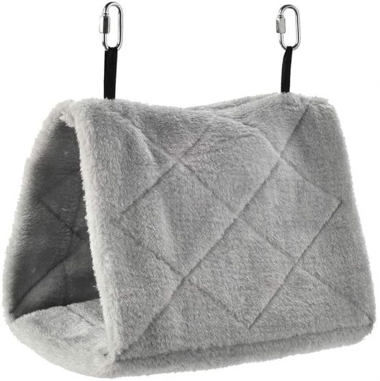 PARROT ESSENTIALS Medium Bird House Snuggle Hut Hideaway for Parrots, Budgies and Other Birds - Fun Coloured Soft, Cozy Hanging Tent Sack for Resting and Hiding - Toy Hammock Tent Makes Them Feel Safe
