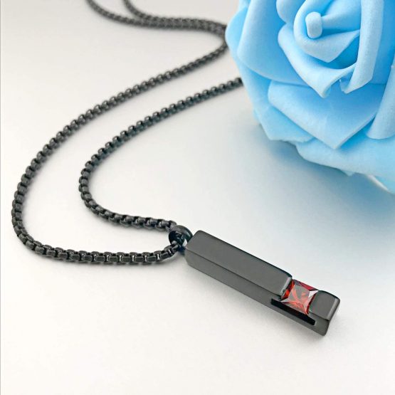 Birthstone Cuboid Locket Urn Necklaces for Ashes Cremation Jewellery Urns for Human Ashes Memorial Urn Keepsake Pendant - Image 4