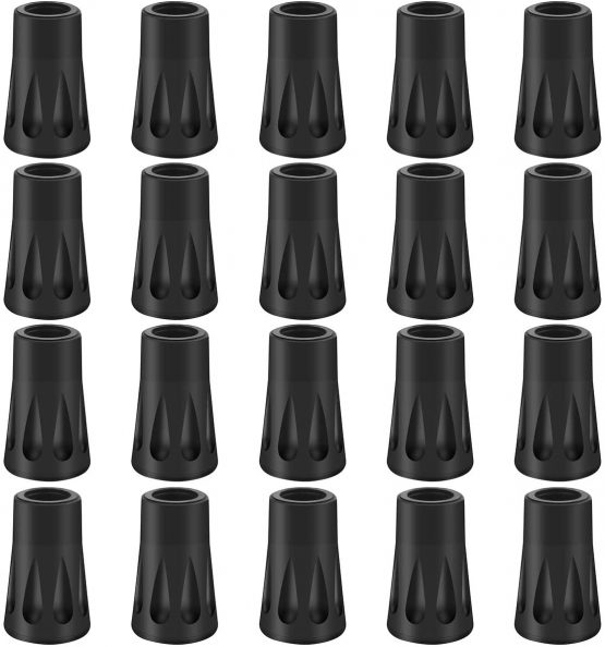 Dokpav 20 Pack/10 Pair Walking Pole Rubber Tips, Trekking Pole Tip Protectors, Replacement Rubber Alpenstock Head Cover for Hiking Stick Walking Trekking Poles
