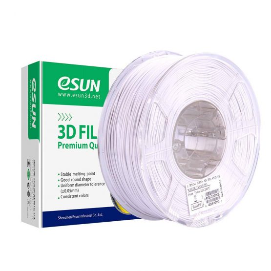 eSUN ABS+ Filament 1.75mm, 3D Printer Filament ABS Plus, Dimensional Accuracy +/- 0.05mm, 1KG Spool (2.2 LBS) 3D Printing Filament for 3D Printers, Cold White