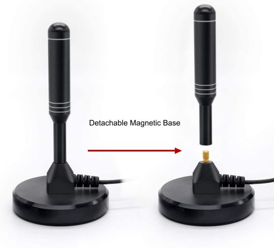 LEADSIGN Portable Indoor/Outdoor TV Aerial with Magnetic Base,High Gain Digital Antenna for VHF/UHF TV Signals (Black) - Image 4