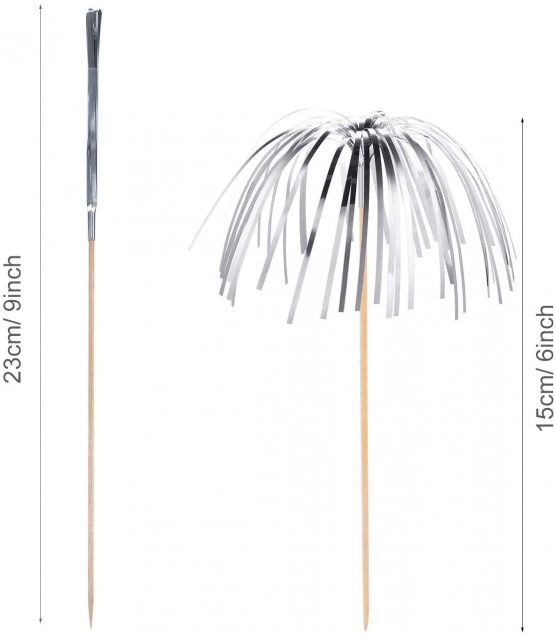 Allazone 120 PCS Cocktail Picks Firework Party Picks, 23CM Firework Cake Toppers, Sandwich & Cocktail Picks, Toothpicks for Cakes Decoration, Party Supplies, Christmas Decoration - Image 3