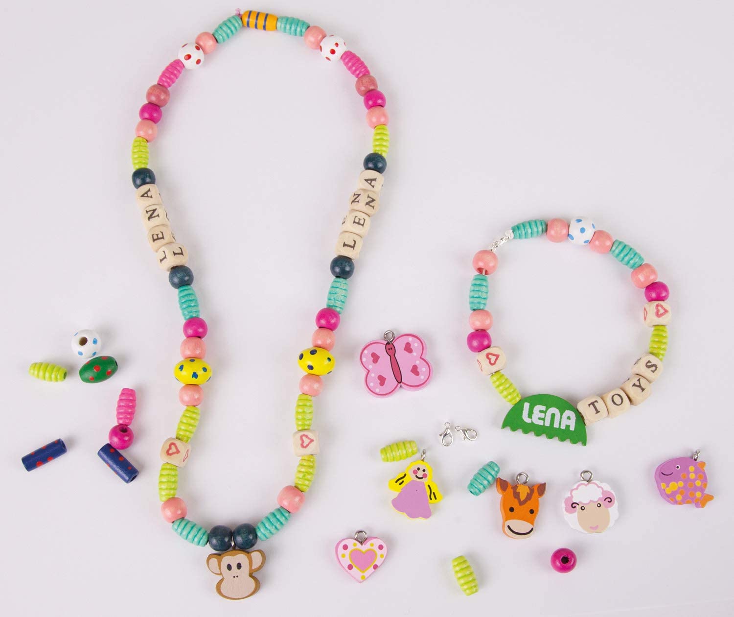 Lena 32024 Wooden Beads Wooden Cassette, Large, Multicoloured, groß (ca. 30 cm) - Image 3