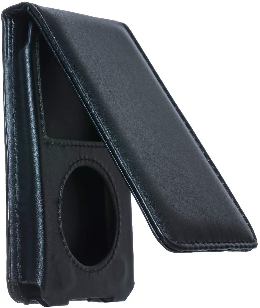 YoiYee Flip Synthetic PU Leather Protective Case Cover with Belt Clip for Apple iPod Classic 80GB 120GB and 160GB (6th / 7th Generation) - Black