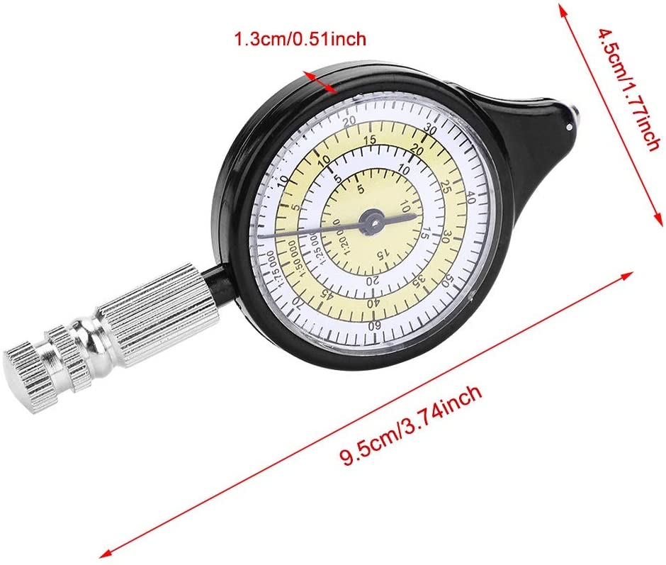 Vobor Map Measurer,Mini Outdoor Map Measurers Distance Caculator Mapping Tool Survival Tools Metal Wheel for Camping Hiking Emergencies - Image 2