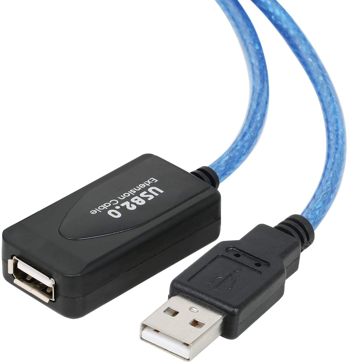 TRIXES 10m USB Extension Cable with Active Repeater, USB 2.0 Male to Female, High-Speed Data Transfer