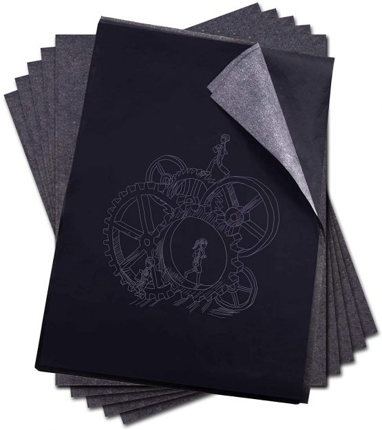 YINETTECH 100 Sheets Black Carbon Drawing Transfer Paper Set A4 Tracing Sketching Canvas Wood Art Surfaces
