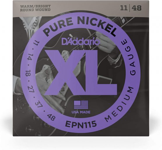 D'Addario EPN115 XL Pure Nickel Blues/Jazz Rock (.011-.048) Electric Guitar Strings - Image 2