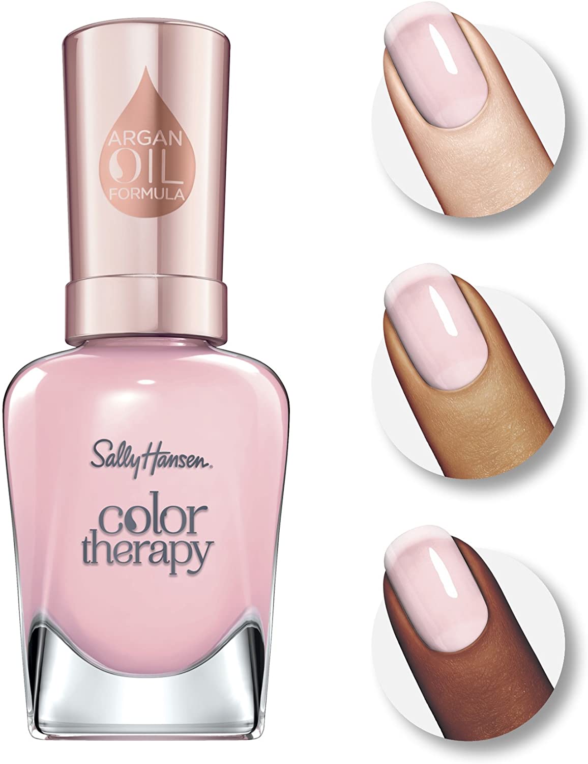 Sally Hansen Colour Therapy Nail Polish with Argan Oil, Rosy Quartz, 14.7 ml, 220 Rosy Quartz, 14.7 ml (Pack of 1) - Image 2