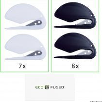 Envelope Openers - Pack of 15 - Letter Opener/Slitter - Sharp Blade - Quick, Safe and Easy - Just Insert and Slide - 8X Black + 7X White - Essential Office Tool