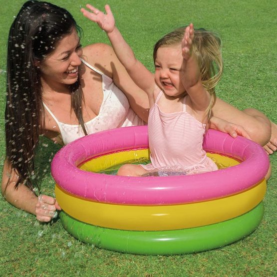Intex 57107NP John Adams Leisure 24-inch Sunset Glow Baby Pool, Pink-Yellow-Green, 1 Size - Image 2