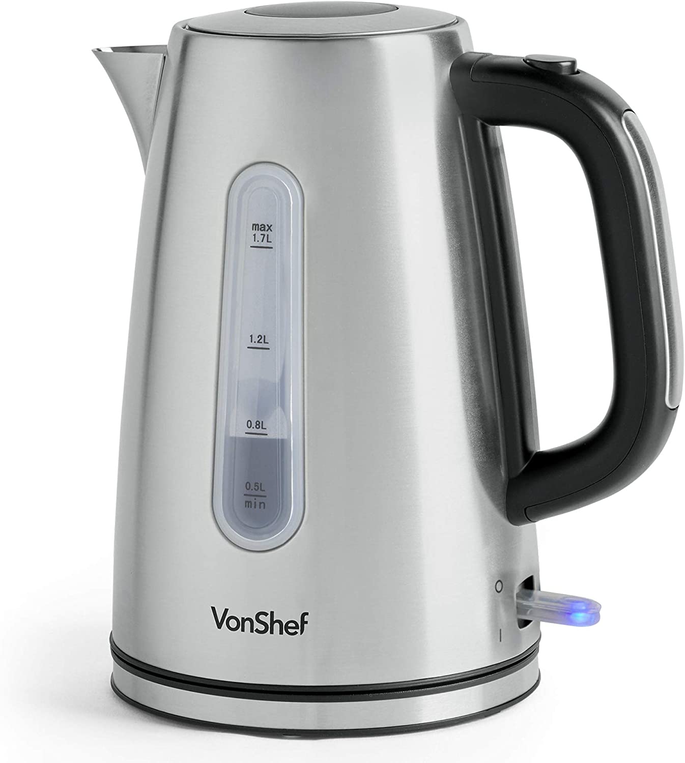 VonShef Electric Stainless Steel Kettle – Large 3000W, 1.7L Capacity ...