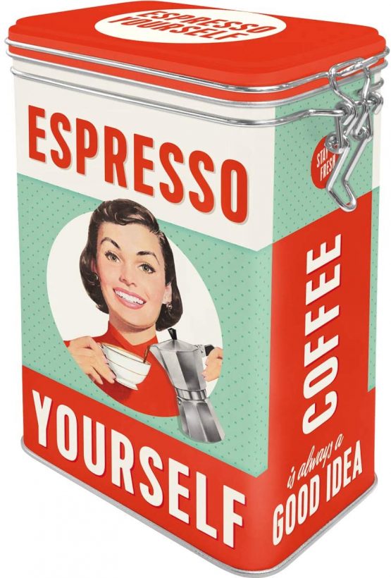 Nostalgic-Art 31104 - Say it 50's - Espresso Yourself, Clip Top Box