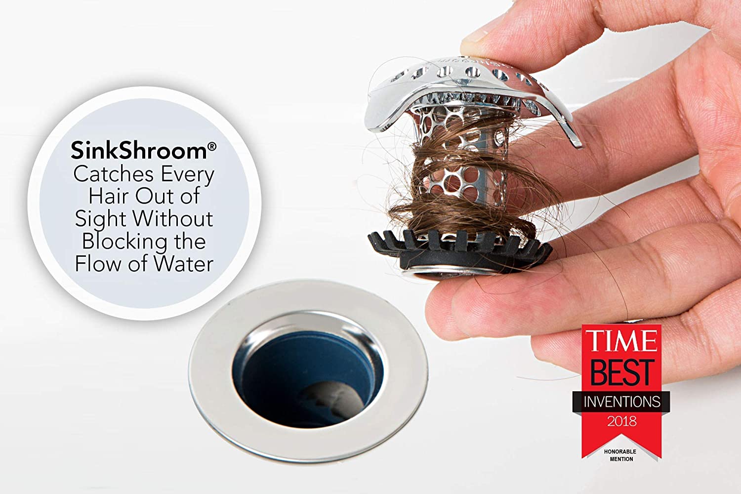 SinkShroom Bathroom Sink Drain Protector Stainless Steel Standard - Image 3
