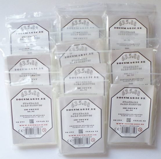 Docsmagic 1.000 Card Game Sleeves Klar Clear - 10 Packs - 63,5 x 88 Standard - 66 x 91