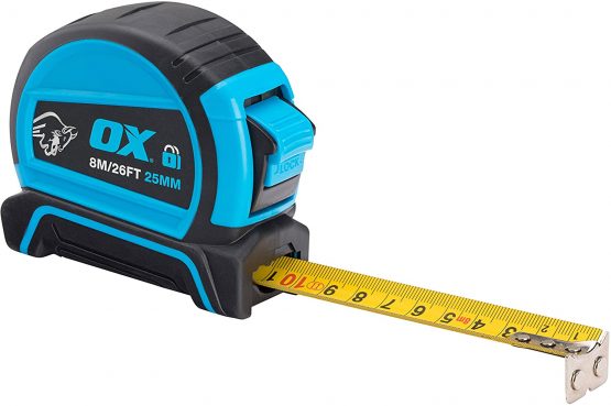 OX Tools OX-P505208 Pro Dual Auto Lock Measure-8m Tape Measure, 8m