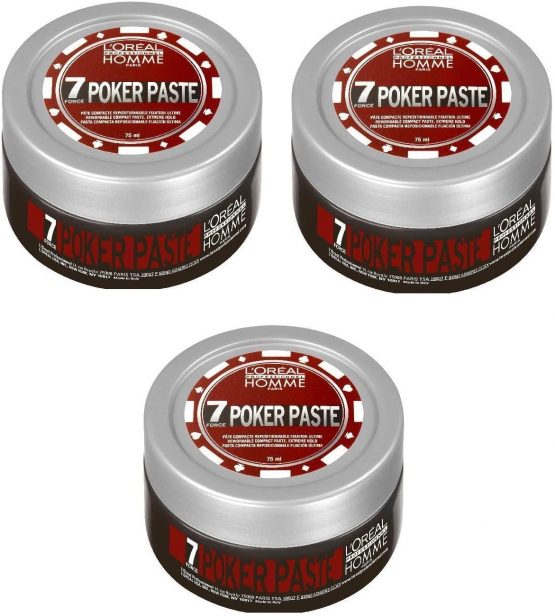 Loreal LP Homme Poker Paste 3 x 75 ml Styling Haarwachs fÃ¼r extremen Halt