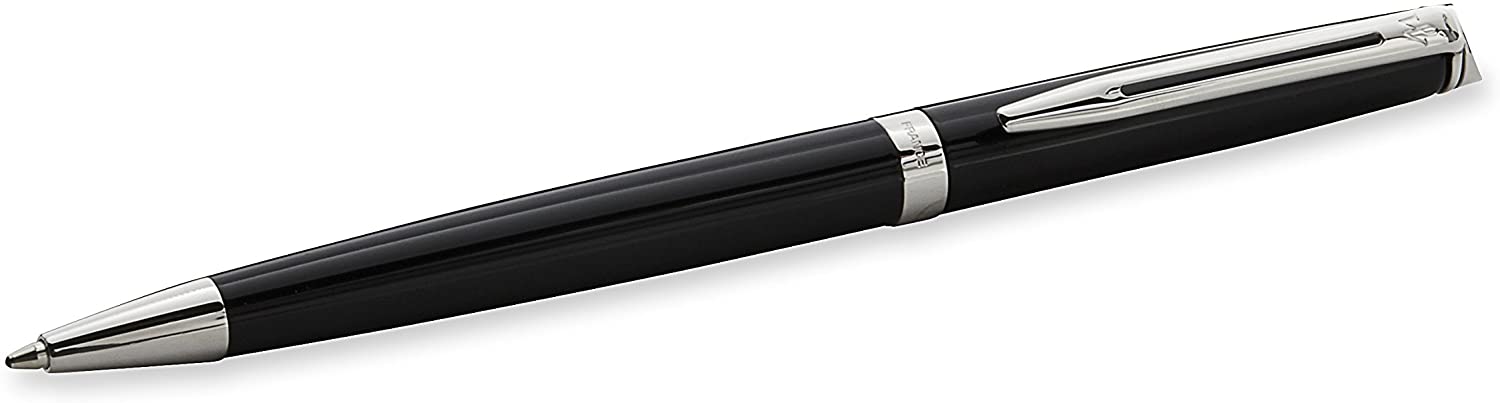 Waterman Hemisphere Ballpoint Pen, Black with chrome trim - Image 2