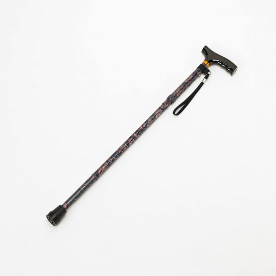 Homecraft Folding Coloured Walking Stick with Wooden Handle, Lightweight Adjustable Walking Cane for Balance, Mobility Aid, Paisley, 735-825 mm/29-33 Inches, (Eligible for VAT relief in the UK) - Image 2