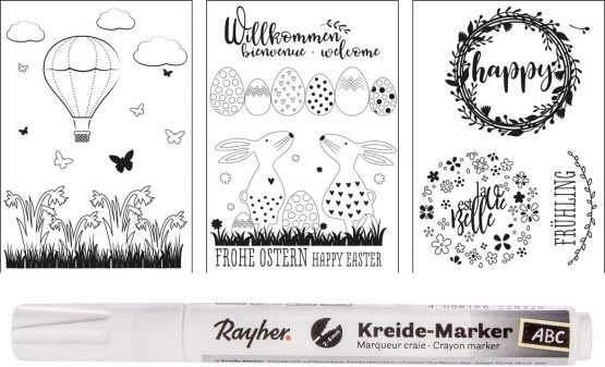 Rayher Window Painting templates Spring&Easter, Black, 1 Set - Image 2
