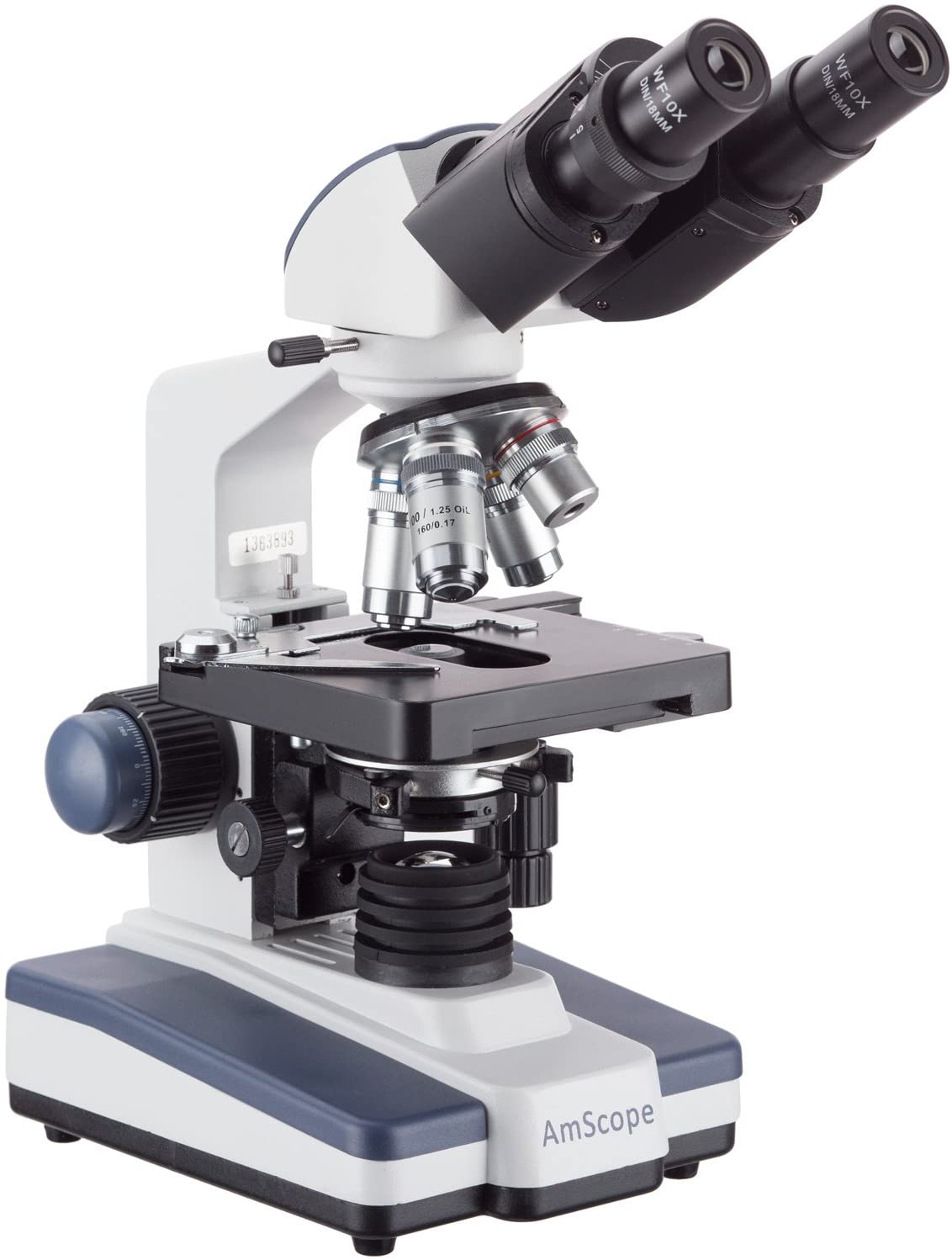 AmScope B120C-E1 40X-2500X LED Digital Binocular Compound Microscope w 3D Stage +1.3MP USB Camera, Black - Image 2