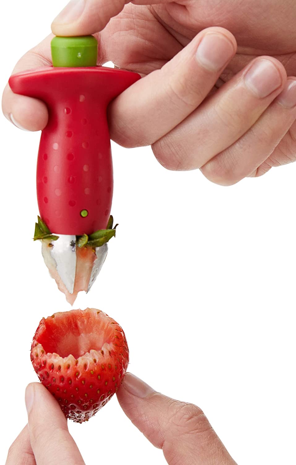 Chef'n StemGem™ Strawberry Huller, Red, 9 x 5 x 3 cm, Red, Green - Image 4