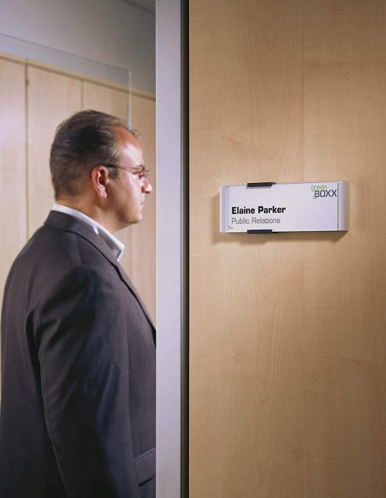Durable Information Sign 149 x 52.5 mm Silver | Door and Wall Sign | Includes Fittings | Ideal for Offices, Hotels, Public Buildings, etc. - Image 2