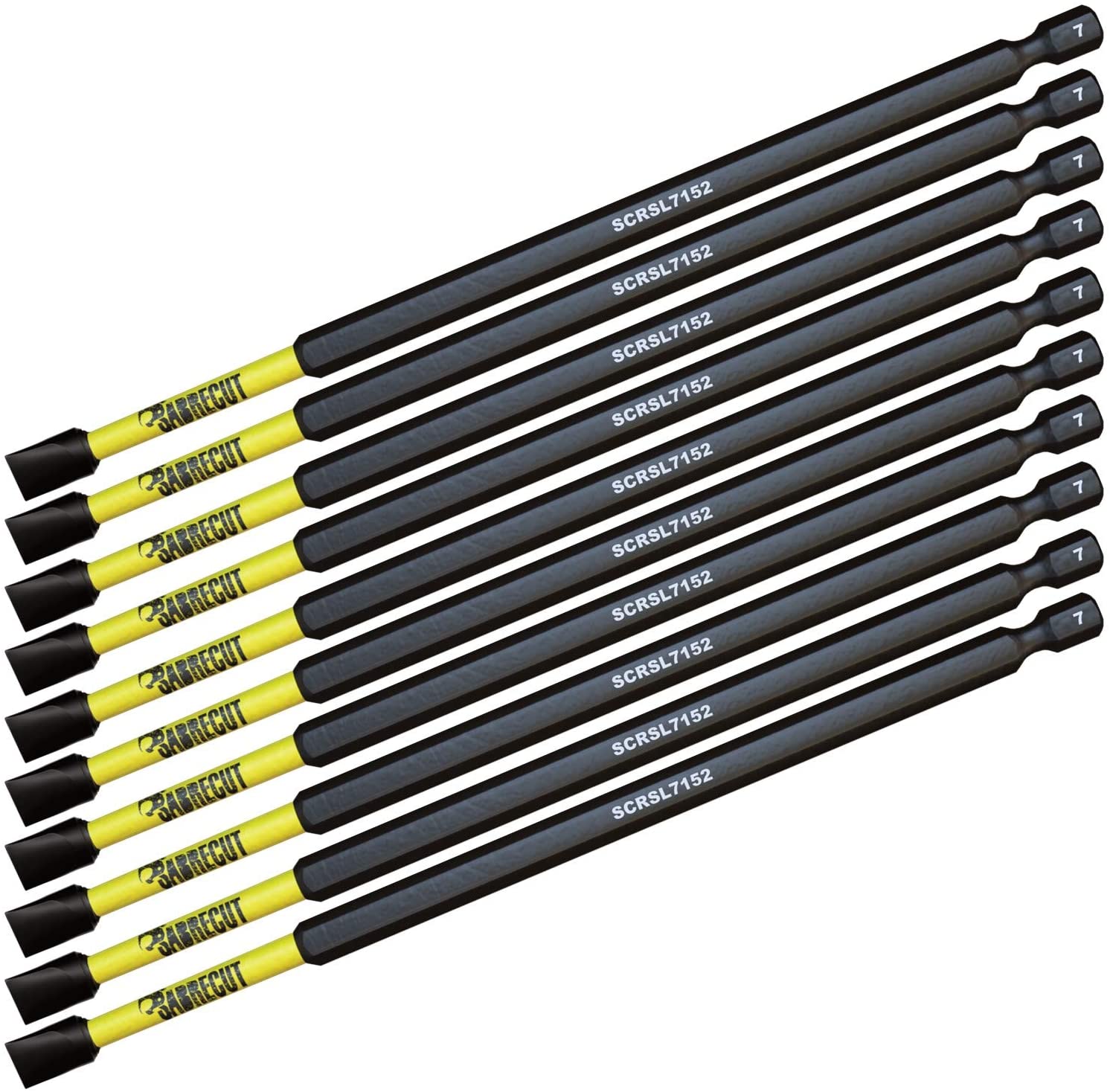 10 x SabreCut SCRSL7152_10 152mm SL7 Slotted Magnetic Impact Screwdriver Driver Bits Set Single Ended Heavy Duty - Image 4