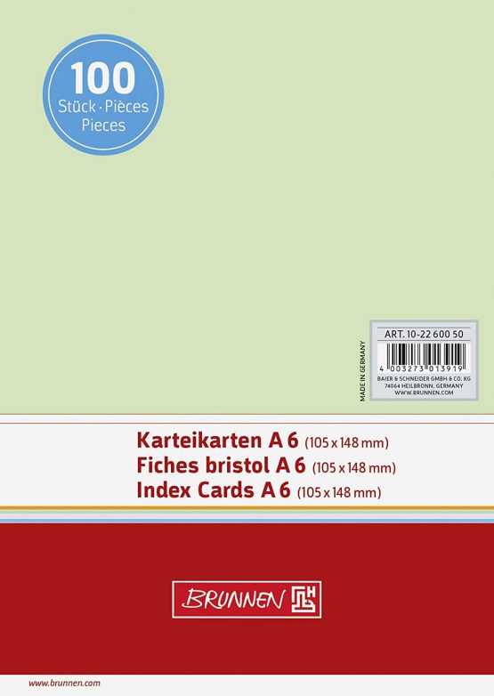 Baier & Schneider karteikarton Cards 180 g/m² Green A6 Landscape", Vacuum Packed - Image 2