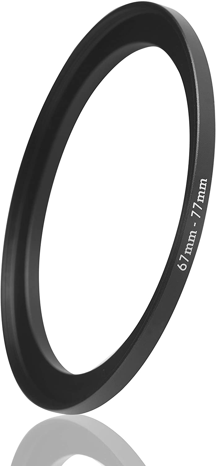 Ares Foto® Step-Up Lens Adapter Ring for Filters Made of CNC Machined Metal with Matte Black Electroplated Finish (67mm - 77mm)