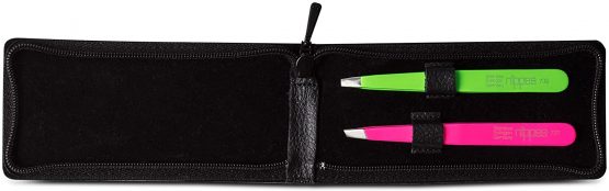 Tweezers Set in Leather Case